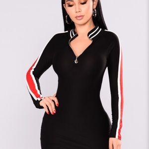 Motor sport black body dress